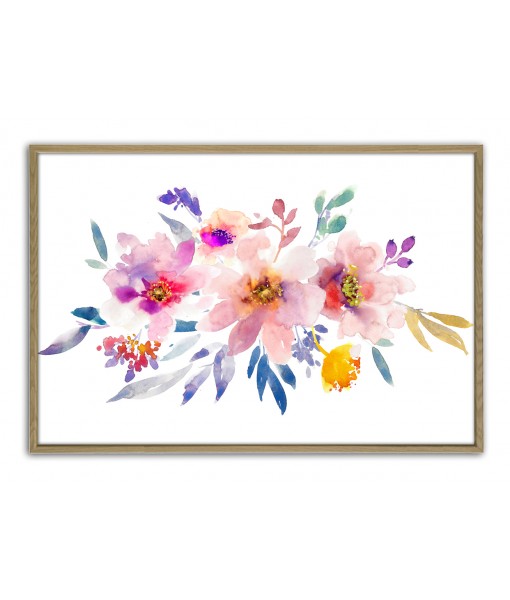 Pink Flowers - Watercolour Painting Print Art-1