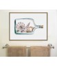 Shell  In A Bottle ,Watercolour Painting Print, Bathroom Wall Art Decor Art-10