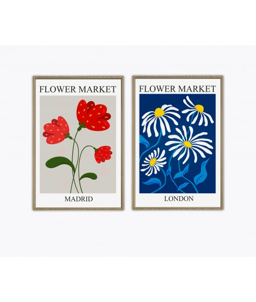 Flower Market -Chamomile and Poppy Print ...