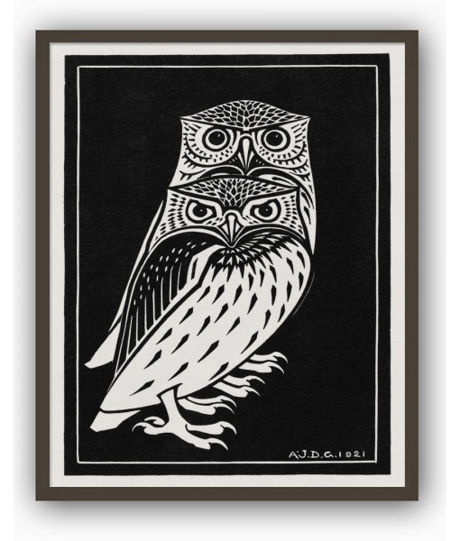 Two Owls Print - Art-1126