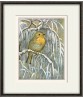 Robin on snowy tree branch - Art-1129