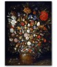 Flowers in a Wooden Vessel - Art-819