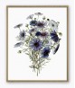 Blue Flowers Bouquet Print, Vintage Botanical Illustration Print