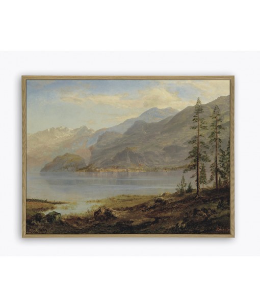 Landscape with Lake - Vintage Painting ...