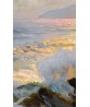 Seascape – Sea, Mountain and Sky – Vintage Oil Painting Print