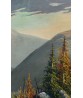 Mountain Lake, Vintage Painting Print, Coastal Lake Wall Art Print Art-976