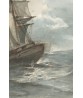 Ship at Sea - Watercolor Vintage Painting Print Art-977
