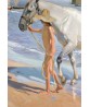 The Horse’s Bath y Joaquin Sorolla y Bastida – Vintage Painting Print – Art-997