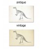 Iguanodon Dinosaur Skeleton Print, Prehistoric Fossil Animals,  Antique Book Plate Illustration, Paleontology Poster