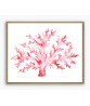 Red Coral Watercolour Painting Print, Bathroom Wall Art Decor